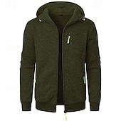 abordables Hoodie Tactique-Homme Sweat à capuche Sweat à capuche zippé intégral Sweat à capuche tactique Rouge vin Bleu Denim Noir Vert Véronèse bleu marine À capuche Uni Fermeture éclair Sport &amp; Loisir Occasionnel Quotidien
