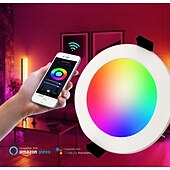 billiga Smart Home-lampor-LED-taklampor infälld belysning wifi bluetooth, infälld taklampa, burklampor, rgb färgskiftande, dimbar, för sovrum, vardagsrum, köksbelysning i taket