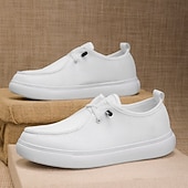 economico Scarpe Casual con Lacci-Per uomo Scarpe Casual Camminata Casual Tessuto Confortevole Antiscivolo Traspirante Allacciatura Nero Bianco Grigio Primavera Autunno Inverno