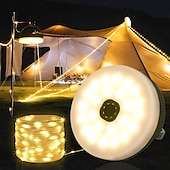 abordables Lampes et lanternes de camping-Guirlande lumineuse de camping, guirlande lumineuse d&#039;extérieur 4 en 1 avec 8 modes d&#039;éclairage, guirlande lumineuse de camping rétractable portable pour randonnée en plein air, jardin, fête,