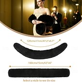 cheap Faux Fur Wraps-Long Women's Faux Fur Collar Scarf Wrap Cold Winter Warm Wrap Stole Shawl Shrug Neck Warmer