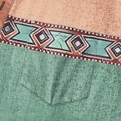  Herre Stamme Etnisk T skjorte Henly-skjorte T-skjorter Kortermet Designer Grunnleggende Etnisk utendørs Avslappet Daglig Sommer Sjø blå Svart Lysegrønn Mørkeblå Lyseblå Henley Henley T-skjorte