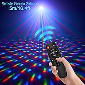 abordables lumières de projecteur de galaxie d&#039;étoile-Mini lumières de fête RVB colorées activées par le son, lumière stroboscopique de fête avec télécommande pour Halloween, Noël, mariage, anniversaire, fêtes, lumières de scène à LED pour extérieur,