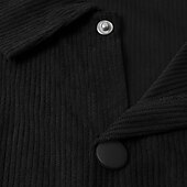 economico camicia da uomo con bottoni-Per uomo Camicia Camicia casual Camicia da Spiaggia Camicia di Velluto a Coste Camicia con Bottoni Nero Verde militare Grigio Manica Lunga Semplice Bavero Vacanza Camicia hawaiana Tasca Abbigliamento