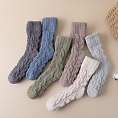 Недорогие домашние носки-женские носки, не линяют, плотные зимние носки-тапочки из однотонного кораллового флиса, теплые домашние носки с силиконовой нескользящей подошвой