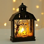 levne Halloween v interiéru-1 ks 14,5 * 9,9 cm halloweenská LED elektronická svíčka, větrná lucerna, dýně, čarodějnice, lebka, strašák, vnitřní a venkovní restaurace, ložnice, halloweenská festivalová atmosféra, dekorativní
