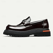 Недорогие Кожаные лоферы премиум-класса-Мужские коричневые кожаные пенни-лоферы с металлической пряжкой – классические туфли для деловых встреч, официальных мероприятий и офиса.