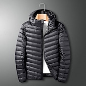 olcso Férfi pehelykabátok és párkák-Férfi Télikabát Puffer dzseki Párnázott dzseki Zseb Polyster Vakáció Hétköznapi viselet Randi Szokványos Divat Alkalmi Kényelmes Melegen tartani Tél Egyszínű / Sima szín Bor Fekete Tengerészkék