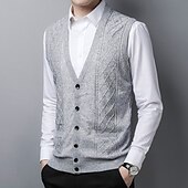 preiswerte Herren Strickjacke-Herren Pullover Kleid Pullover Strickjacke Strickpullover Gerippt Stricken Normale Oberteile Gestrickt Gerippt Einfach V Ausschnitt Mode Schals Lässig Alltagskleidung Bekleidung Herbst Winter