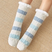 tanie skarpetki do domu-Damskie skarpetki niepylące, niewidoczne, jednokolorowe, grube, zimowe skarpetki podłogowe z polaru koralowego, ciepłe skarpetki domowe z silikonową, antypoślizgową podeszwą