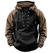 preiswerte Taktische Kapuzenjacke-Herren Kapuzensweatshirt Taktischer Kapuzensweatshirt Weinrot Schwarz Armeegrün Marineblau Khaki Mit Kapuze Einfach Schnürung Reißverschluss Farbblock Sport &amp; Outdoor Lässig Täglich Streetwear Cool