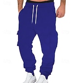 cheap Cargo-Men's Sweatpants Joggers Trousers Jacquard Drawstring Pocket Plain Comfort Daily Sports Outdoor Fashion Casual White Wine Micro-elastic
