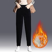 Pentru femei Pantaloni din lână Pantaloni Corduroy Pantaloni Șic Stradă Casual Lungime totală Natural Simplu Buzunar Talie elastică Comfortabil În aer liber Vacanță Purtare Zilnică Gri Negru Cafea ieftine pantaloni cu picior drept-Pentru femei Pantaloni din lână Pantaloni Corduroy Pantaloni Șic Stradă Casual Lungime totală Natural Simplu Buzunar Talie elastică Comfortabil În aer liber Vacanță Purtare Zilnică Gri Negru Cafea