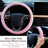 billiga Rattöverdrag till bilen-10-delars rattskydd för kvinnor 14,5-15 tum biltillbehör med säkerhetsbälte axelkudde säkerhetsbältesskydd mugghållare startknapp ring klistermärke luftventil klämma