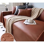 abordables Housse de canapé-Housse de sofa en faux cuir de luxe anti-rayures housse complète résistante aux cheveux jeté de sofa en une pièce pour toutes les saisons