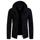 economico Trench da uomo-Per uomo Cappotto da marinaio Trench Vacanza Quotidiano Autunno Inverno Misto Cotone Calore Termico Capispalla Abbigliamento Moda Classico Semplice Tasca Con Cappuccio Cerniera