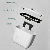 billiga Köksredskap och -apparater-Väggmonterad rektangulär papperskorg med lukttätande lock, stor kapacitet, hållbar plastbehållare för kök, badrum, sovrum &amp;kommersiellt bruk