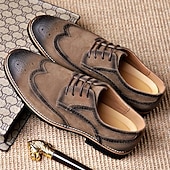 abordables Officiel-Chaussures derby brogue marron pour homme – Chaussures habillées à lacets vintage pour le travail, le quotidien et les tenues décontractées élégantes
