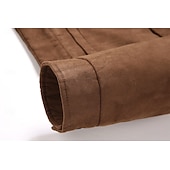 billige Faux suede jakker-Herre Imitert semsket jakke Vindtett jakke Brun semsket jakke Avslappet Fritid / hverdag Vindtett jakke Lomme Fleece krage Vinter Vår &amp; Vinter Helfarge Årgang Mote Skjortekrage Normal Svart Brun Grå