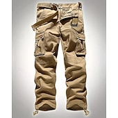 economico Pantaloni cargo-Per uomo Pantaloni Cargo Pantaloni Bottoni Multi-tasche Semplice Indossabile All&#039;aperto Quotidiano Campeggio &amp; Escursionismo Moda Classico Nero Verde militare