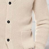 preiswerte Herren Strickjacke-Herren Pullover Kleid Pullover Strickjacke Strickpullover Gerippt Stricken Normale Oberteile Gestrickt Gerippt Einfach V Ausschnitt Mode Schals Lässig Alltagskleidung Bekleidung Herbst Winter Schwarz
