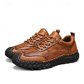 baratos Ténis para Homem-sapatos casuais masculinos marrons com cadarço e sola durável, calçados confortáveis para caminhadas ao ar livre, trabalho e uso diário