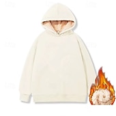 abordables Sweat à capuche en polaire-Homme Sweat à capuche Sweat à capuche en polaire Abricot Noir Jaune Vin Rouge À capuche Uni Cordon de serrage Sport &amp; Loisir Quotidien Fête Polyester Streetwear Basique Occasionnel Automne Hiver