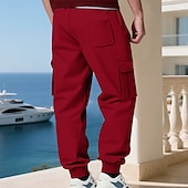 economico Carico-Per uomo Pantaloni da tuta Pantaloni in Pile Joggers Pantaloni invernali Pantaloni da Tuta Cargo Coulisse Tasca Elastico in vita Semplice Comodità Caldo Sport all'Aperto Quotidiano Moda Casual Nero