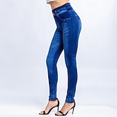economico Leggings semplici-Per donna Pantaloni Eleganti Leggings Leggings comodi Streetwear Casual Lunghezza intera Naturale Semplice Tasca Confortevole Streetwear Abbigliamento quotidiano Weekend Grigio Nero Rosso Blu Autunno