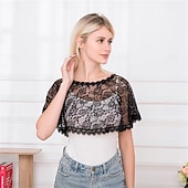 Недорогие накидка шаль-Обертывания матери Элегантный стиль Защита от солнца С короткими рукавами Кружева Свадебные накидки С Кружева Назначение Официальные Лето