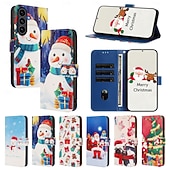 abordables Carcasas iPhone-teléfono Funda Para iPhone 17 Pro Max 17 Air 16 15 14 Pro Max Plus 16e 13 Mini Funda Trasera con correa de muñeca Caballete Ranura para tarjetas Navidad TPU Cuero de PU