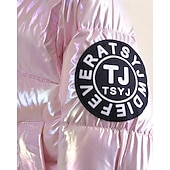 preiswerte Daunen- und Pufferjacke für Mädchen-Kinder Mädchen Daunenmantel Einfarbig Mode Fellbesatz Schule Mantel Oberbekleidung 4-12 Jahre Winter Rosa Purpur