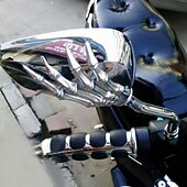 economico Decorazioni per Halloween all&#039;aperto-coppia di specchietti retrovisori laterali a forma di teschio, accessori per moto, design Ghost Claw, specchietti retrovisori modificati riflettenti per scooter elettrici Harley, parti di guida eleganti