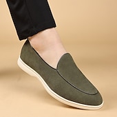 abordables Zapatillas sin cordones y mocasines de hombre-Mocasines sin cordones de ante color tostado para hombre: zapatos casuales livianos para uso diario en la oficina, para ir al trabajo y para el fin de semana.
