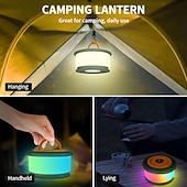 お買い得  キャンプ用ライトとランタン-キャンプ用ストリングライト、2 in 1充電式テントライトストリング、19種類の照明モード、クイックストレージ、寝室や庭の装飾に最適なポータブルLEDランプ、クリスマスキャンプの必需品