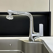 abordables Robinets de cuisine-Robinet de cuisine - Poignée unique à un trou Électroplaqué / Finitions peintes Extractible / Rétractable / Bec Standard Ensemble central Moderne Contemporain Kitchen Taps