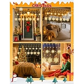 billige Julelys-12 fot/3,5 m snøfnugg gardin nattlys usb-drevet 8 moduser istapp fe string lys til jul bryllup ferie hage innendørs utendørs fest dekorasjon