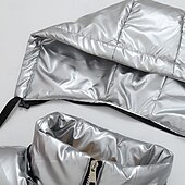 levne Pánská péřová vesta-Pánské Puffer Vesta Kamizelka Vesta Dovolená Denní Rande Módní Na běžné nošení Podzim zima Kapsy Polyester Zahřívací Pohodlné Pevná barva Zip Kapuce Běžný Stříbrná Černá Rubínově červená Tmav
