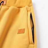 economico Pantaloni della tuta-Per uomo Pantaloni in Pile Pantaloni da tuta Joggers Pantaloni invernali Pantaloni Coulisse Tasca Elastico in vita Semplice Comodità Caldo Sport all&#039;Aperto Quotidiano Moda Casual Nero Giallo