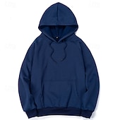 baratos hoodies básicos dos homens-Homens Moletom Moletom de lã Adamascado Preto Branco Amarelo Verde Tropa Com Capuz Tecido Com Cordão Bolsos Desportos e Ar livre Diário Feriado Poliéster Roupa de rua Básico Casual Outono Inverno