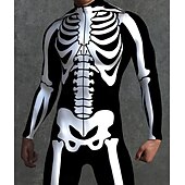 levne Potisk-Vzorované obleky Zentai Cosplay kostým Bodýčko Potisk Karnevalový kostým Oblek na celé tělo Pánské Dámské Chlapecké Sexy kostým předvečer Všech svatých Kostým pro Výkon Párty Plesová maškaráda Dětsk