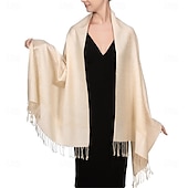 abordables Châles-Écharpe pashmina douce et soyeuse Achillea pour femmes, châle enveloppant pour robes de soirée, demoiselles d&#039;honneur, mariages &amp;vêtements de tous les jours