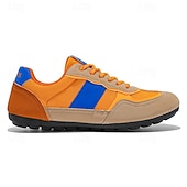 preiswerte Sneaker für Herren-Grüne Colorblock-Retro-Sneaker für Herren – bequeme Freizeit-Laufschuhe für Sportbekleidung, City-Outfits und Wochenendausflüge