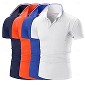 levne Pánské klasické polo-Pánské Golfová košile Polokošile Pique Obchod Ležérní Žebrovaný polo límec Krátký rukáv Módní Základní Pevná barva Knoflíky Vícebalení Léto Jaro &amp; podzim Celý rok Slim 1# 2# 3# 4# 5# 6# Golfová košile