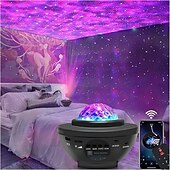 billiga Julbelysning-stjärnprojektor galaxljusprojektor med bluetooth-högtalare dynamiska projektioner i flera färger stjärnnattlampaprojektor för barn och vuxna sovrum rymdlampor för sovrumsinredning estetisk