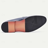 levne Prémiové kožené mokasíny-Pánské tmavě modré mokasíny s krokodýlím potiskem – elegantní kožené nazouvací boty do práce, na cesty a do práce i na běžné nošení