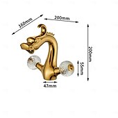 economico Rubinetti per lavandino bagno-Rubinetto per lavabo - Classico Galvanizzato Set centrale Due maniglie un foroBath Taps