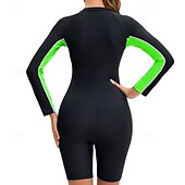 abordables Lycra de surf-Femmes Maillot de bain Maillot Anti UV Protection Solaire UV UPF50+ manche longue Maillot de Bain Zip Up Natation Surf Patchwork Été Printemps Automne