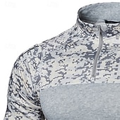 abordables Sudadera Táctica-Hombre Sudadera Sudadera con un cuarto de cremallera Sudadera táctica con capucha Sudadera con capucha de camuflaje Negro Verde Ejército Gris Claro Con Capucha Color Camuflaje Retazos Cremallera