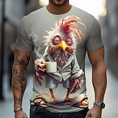 男性用 バニー おんどり おかしい Tシャツ 半袖 Tシャツ 3Dプリント クルーネック シャツ 誇張された デザイナー パーティー 祝日 ダックグレー グレー 夏 春 衣類 S M L XL XXL XXXL お買い得  アニマルプリントTシャツ-男性用 バニー おんどり おかしい Tシャツ 半袖 Tシャツ 3Dプリント クルーネック シャツ 誇張された デザイナー パーティー 祝日 ダックグレー グレー 夏 春 衣類 S M L XL XXL XXXL